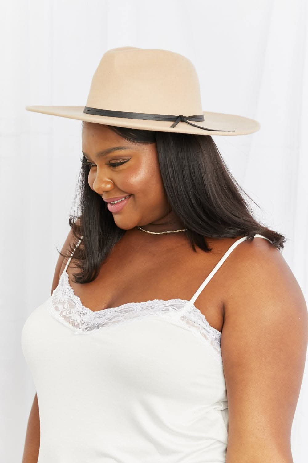 Fame fedora hat with leather detail - Love Salve